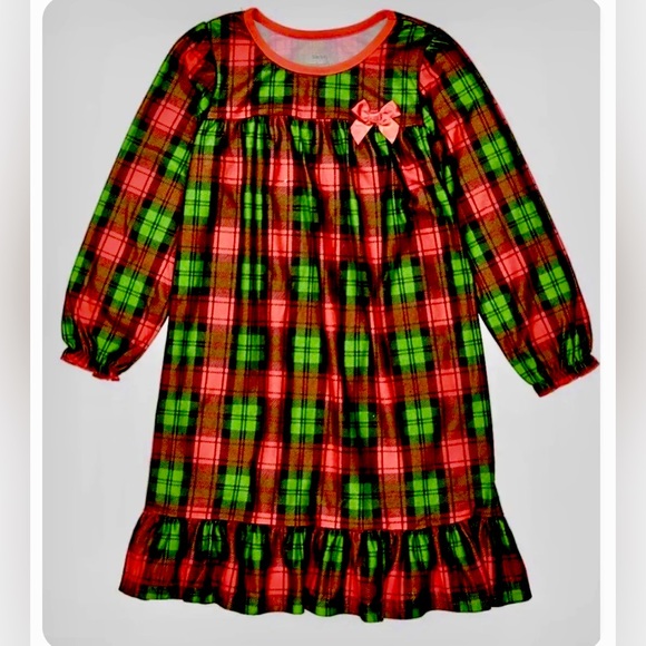 Candlesticks Pajamas Little Girls Red Christmas Plaid Flannel